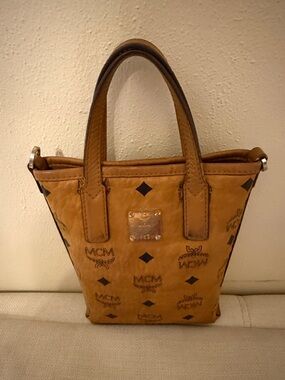 MCM Cognac Visetos Mini Tote